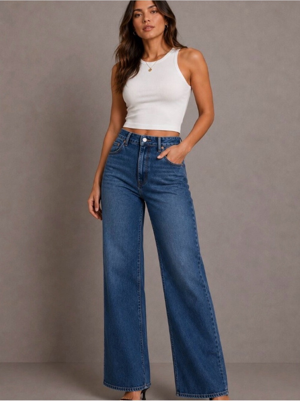Scotch & Soda The Wave La Vague women's 2/26 Wide Leg high rise denim jeans